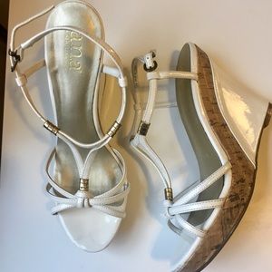 a.n.a. White/Cork Wedge -Size 7.5